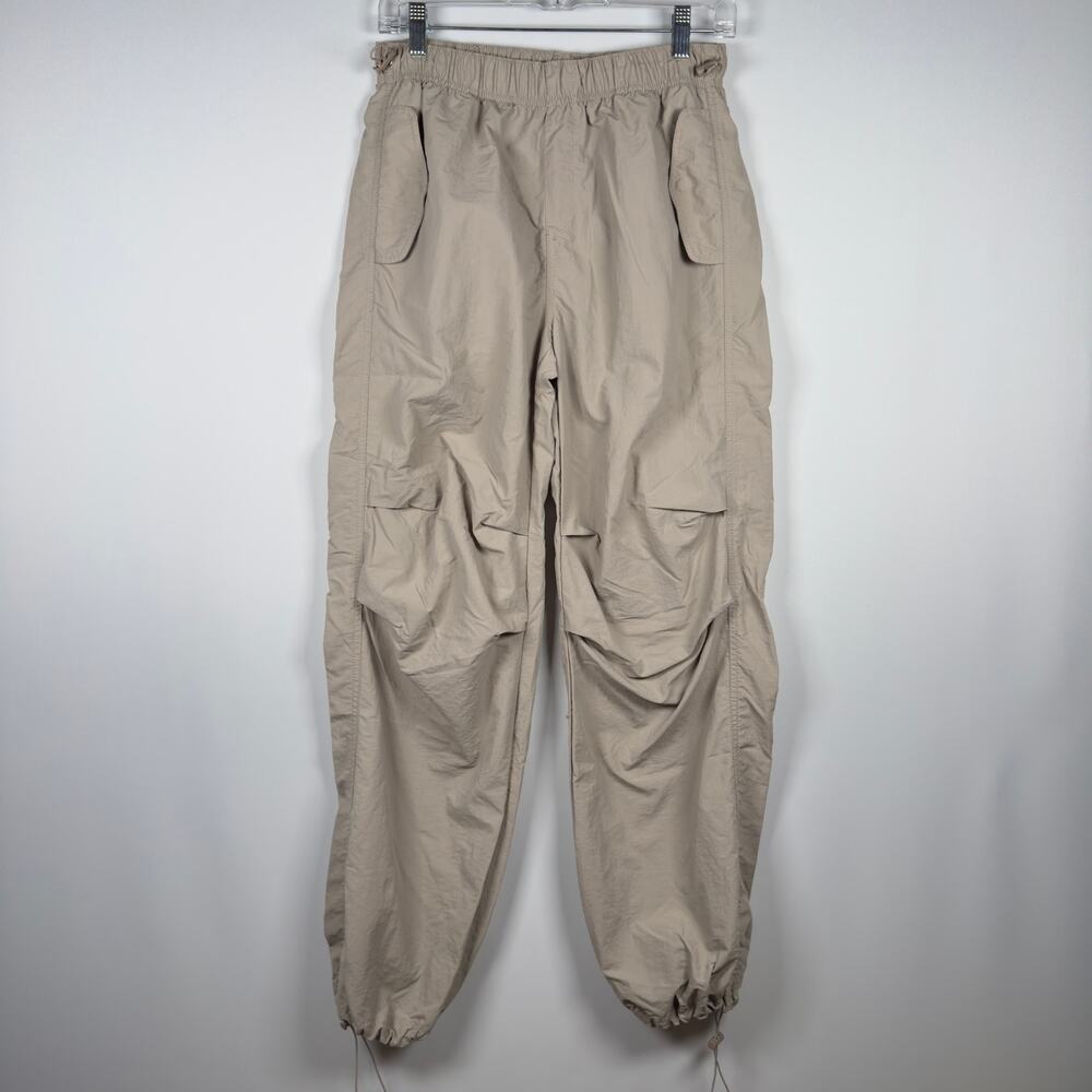 Love Tree Women's Nylon Cargo Pants Beige Streetwear Size M